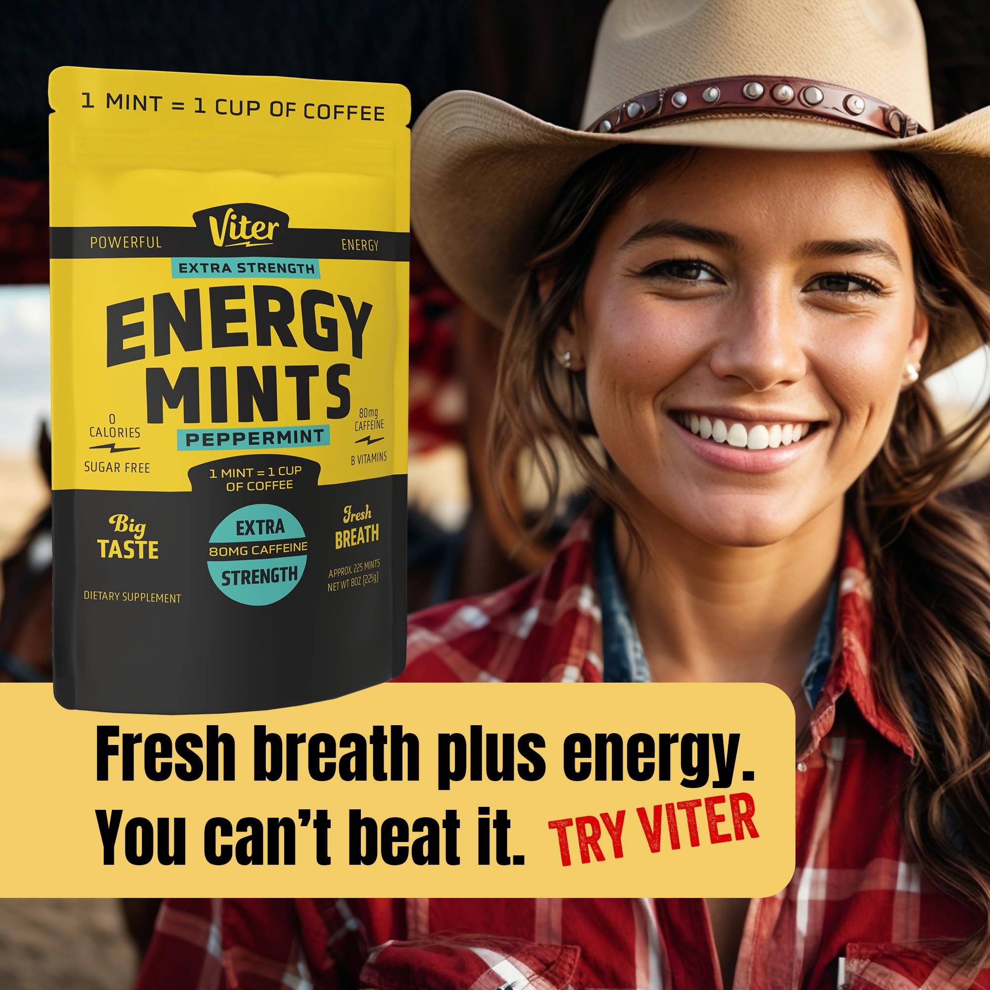Viter Energy Extra Strength Caffeine Mints 80mg, Peppermint, 8oz Bulk Bag — Amazon image 8