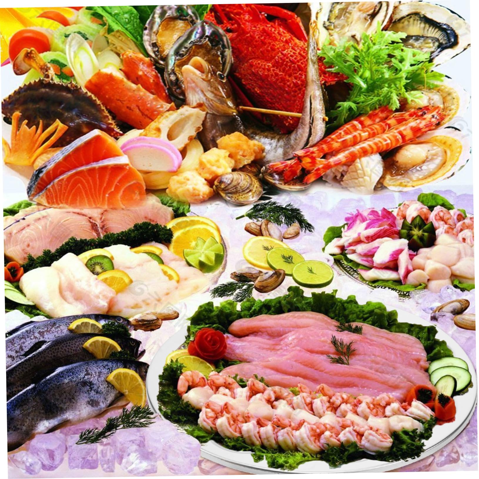 Hohopeti Plato de Acero Inoxidable para Ostras Resistente y Pulido para Restaurante Bandeja Antiadherente para Mariscos y Aperitivos Utensilio de Mesa Profesional