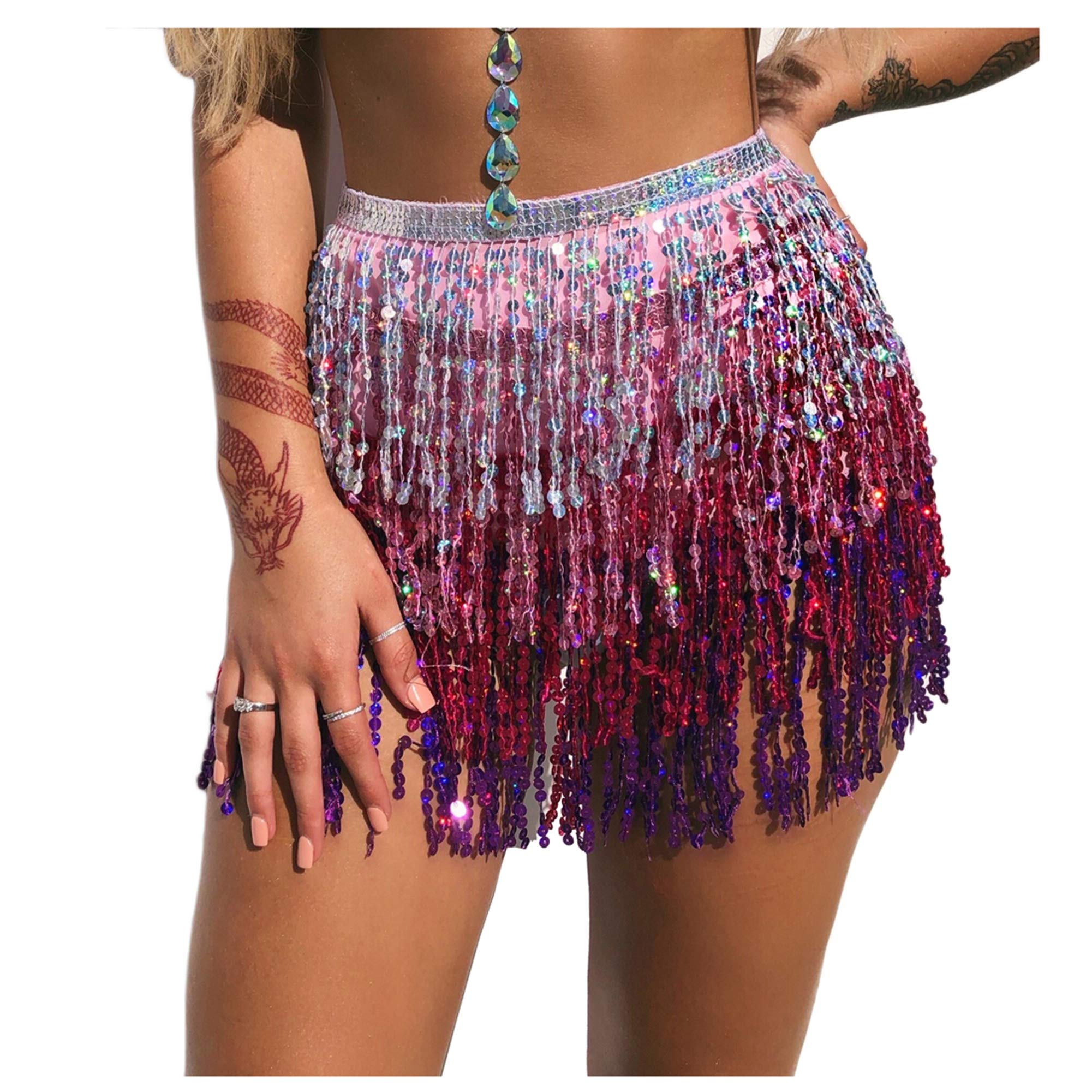 WuchiealArt Deco Dancer Dance Skirt Dancing Belly Dance Bellydance Oriental Dance Middle Eastern Dance Hip Scarf