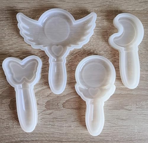 Miniatura 7 de Sailor Moon Wand - Moldes de resina para varita de mariposa de estrella, molde de resina de luna, molde de estrella de silicona, molde mágico de