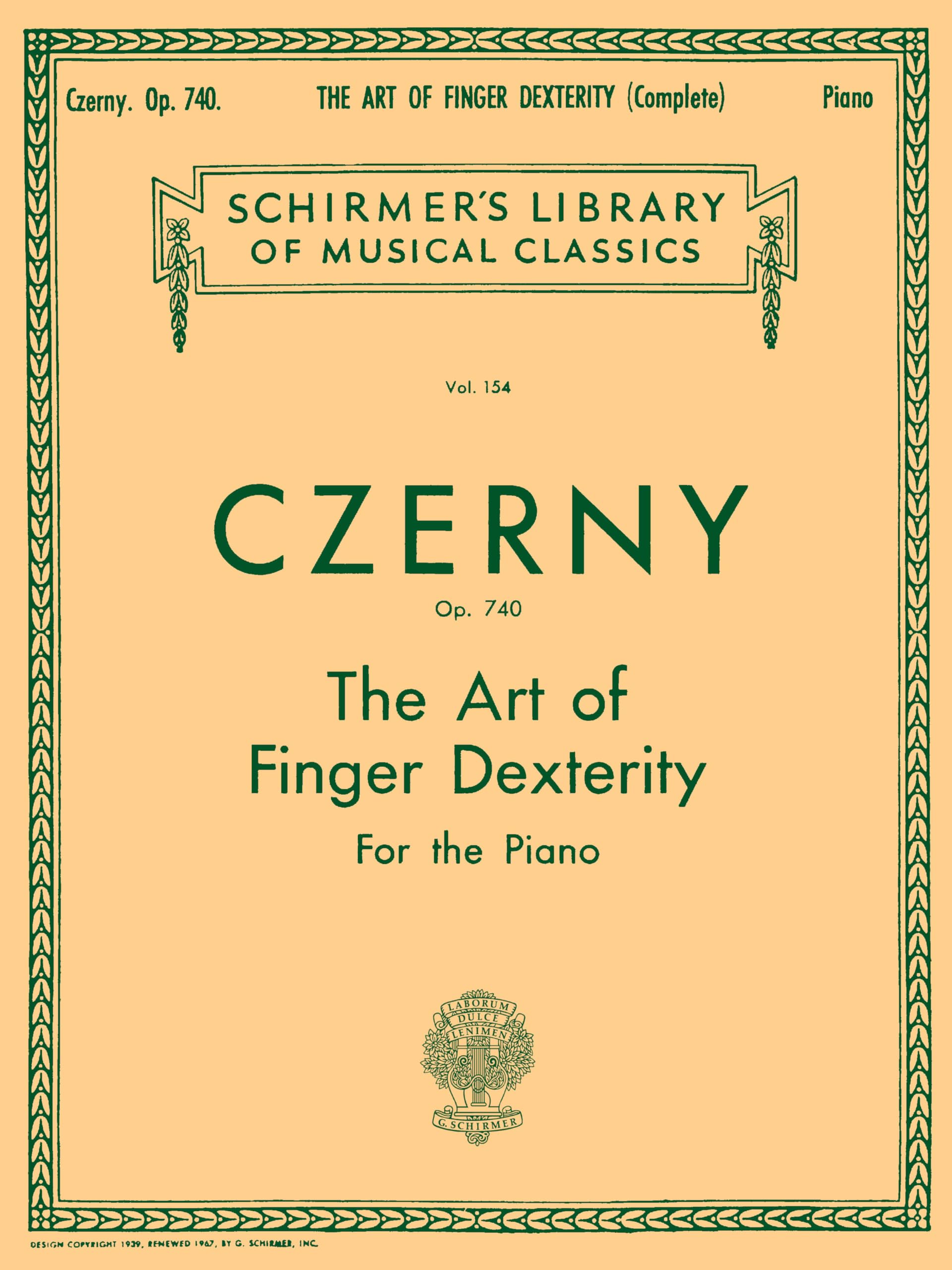 Czerny: Art of Finger Dexterity for the Piano, Op. 740 (Complete) (Schirmer's Library Of Musical Classics, Vol. 154) Paperback – November 1, 1986