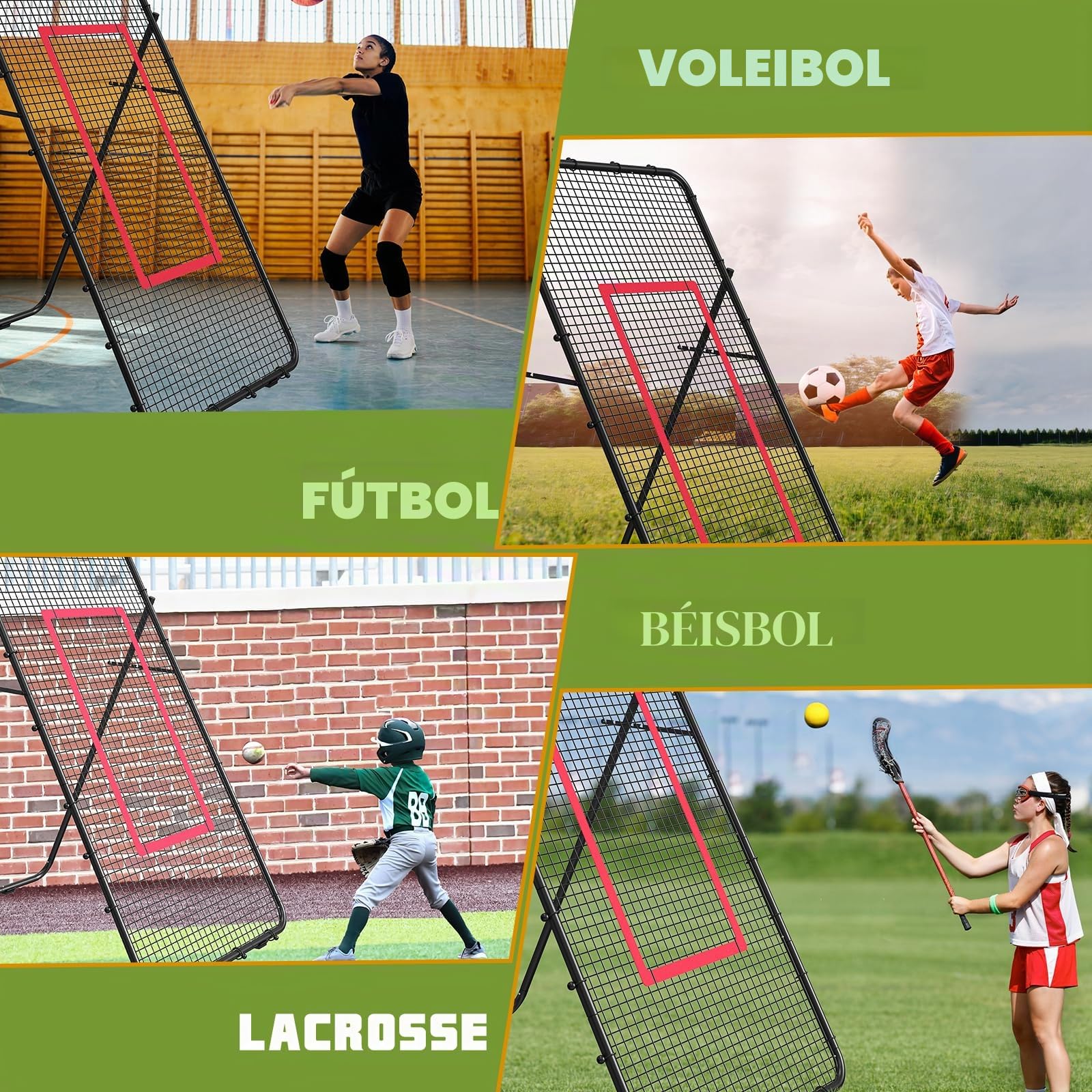 Red de Voleibol Ajustable de 7 x 4 pies, Equipo de Entrenamiento de Voleibol para Lacrosse, béisbol, fútbol, Tenis, reboteador de Voleibol en el Patio Trasero, golpeando Servir pasando práctica de