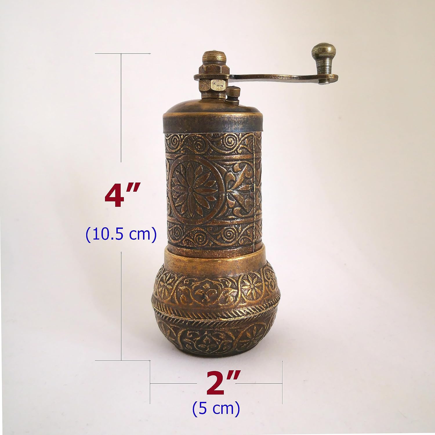 Pepper Grinder - Manual Spice Grinder - Pepper Mill - Spice Grinder - Coffee Bean Grinder (Aged Yellow)