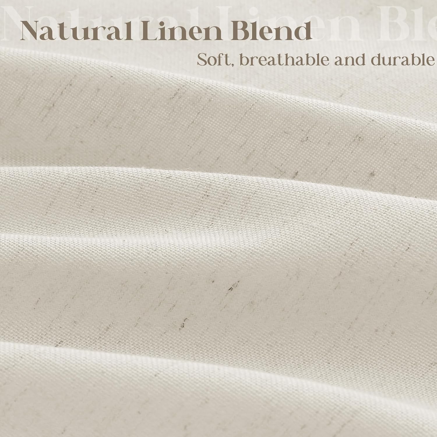 90 Inch Shower Curtain Linen Neutral Earth Tone Extra Long Shower Curtain for Bathroom Bath Drapes Boho Vintage Country Style Rustic Cloth Drapes Bathroom Decor, Greyish Beige Tan, 72x90