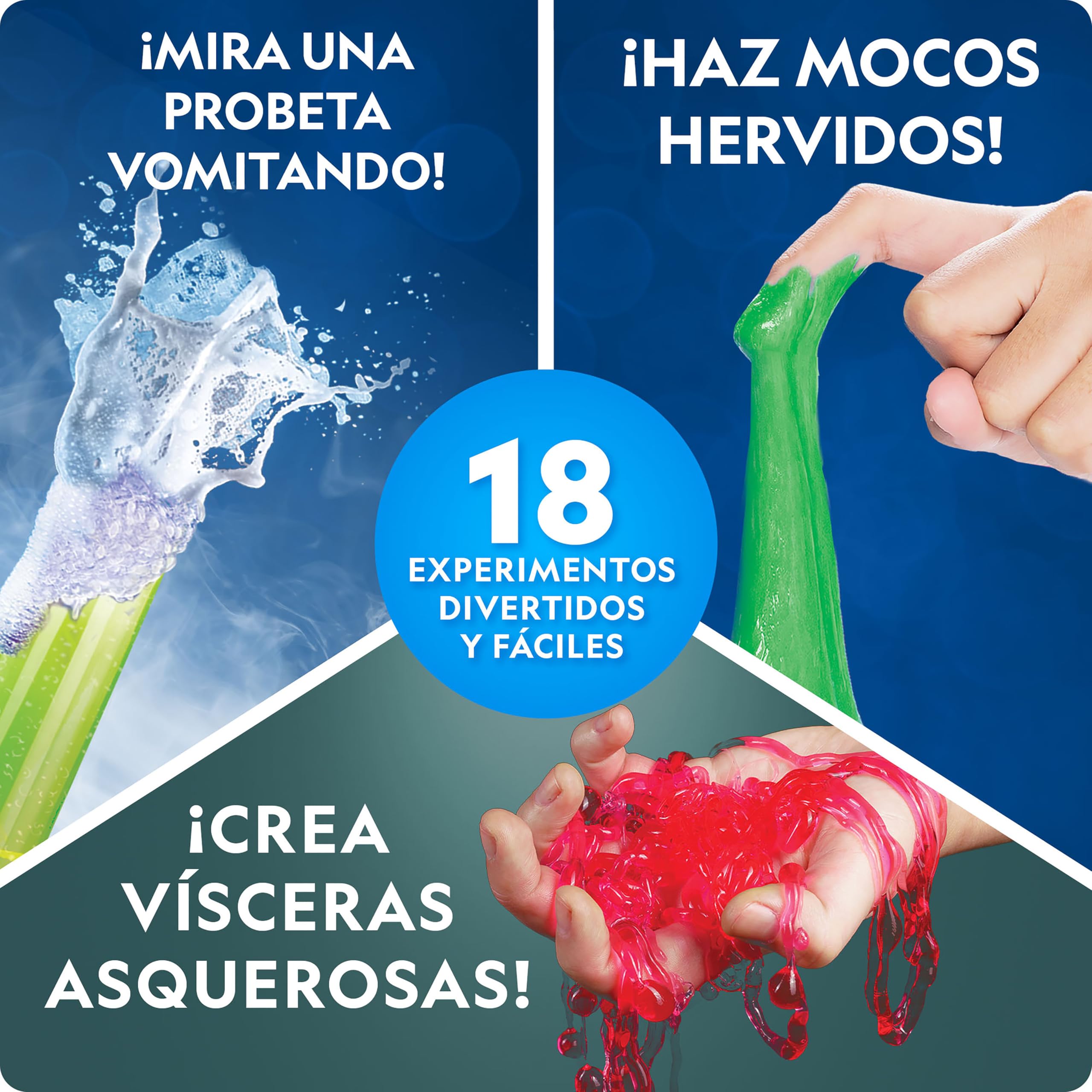 NATIONAL GEOGRAPHIC - Juego de química bruta - 20 experimentos científicos brutos para niños, diseccionar un cerebro, estallar células sanguíneas y más, gran kit de ciencia CTIM para niños