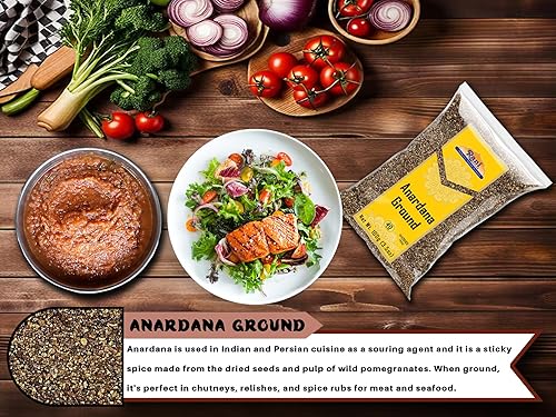 Miniatura 8 de Rani Anardana (granada) molida, especias indias 3.5 oz (100 g)  Todo natural  Sin color  Apto para gluten  Vegano  Sin OMG  Kosher  Sin sal ni