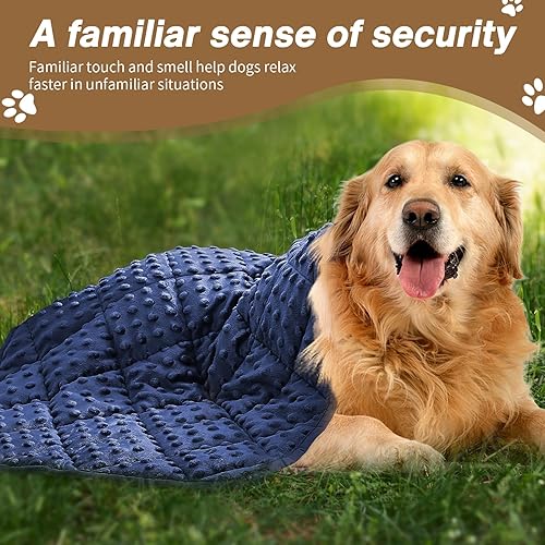 Miniatura 4 de yescool Manta con peso para perros, manta de trueno de 7 libras para perros, manta grande de 40 x 60 pulgadas para cachorros de 65 a 100 libras,