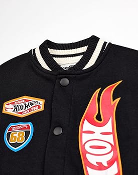 Amazon.com: Hot Wheels Boys Bomber Jacket | Kids Flame Logo