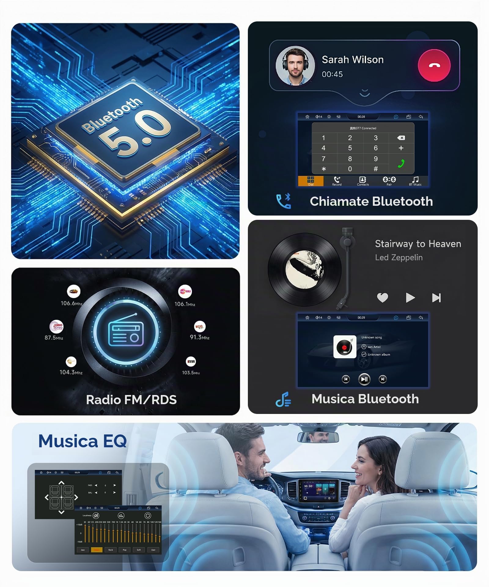 Hodozzy 1 Din RDS Stereo Auto con Schermo Rimovibile e Girevole IPS da 10,1" con USB Tipo C, Wireless CarPlay e Android Auto Autoradio con Bluetooth 5.2/EQ/SWC + Telecamera Posteriore