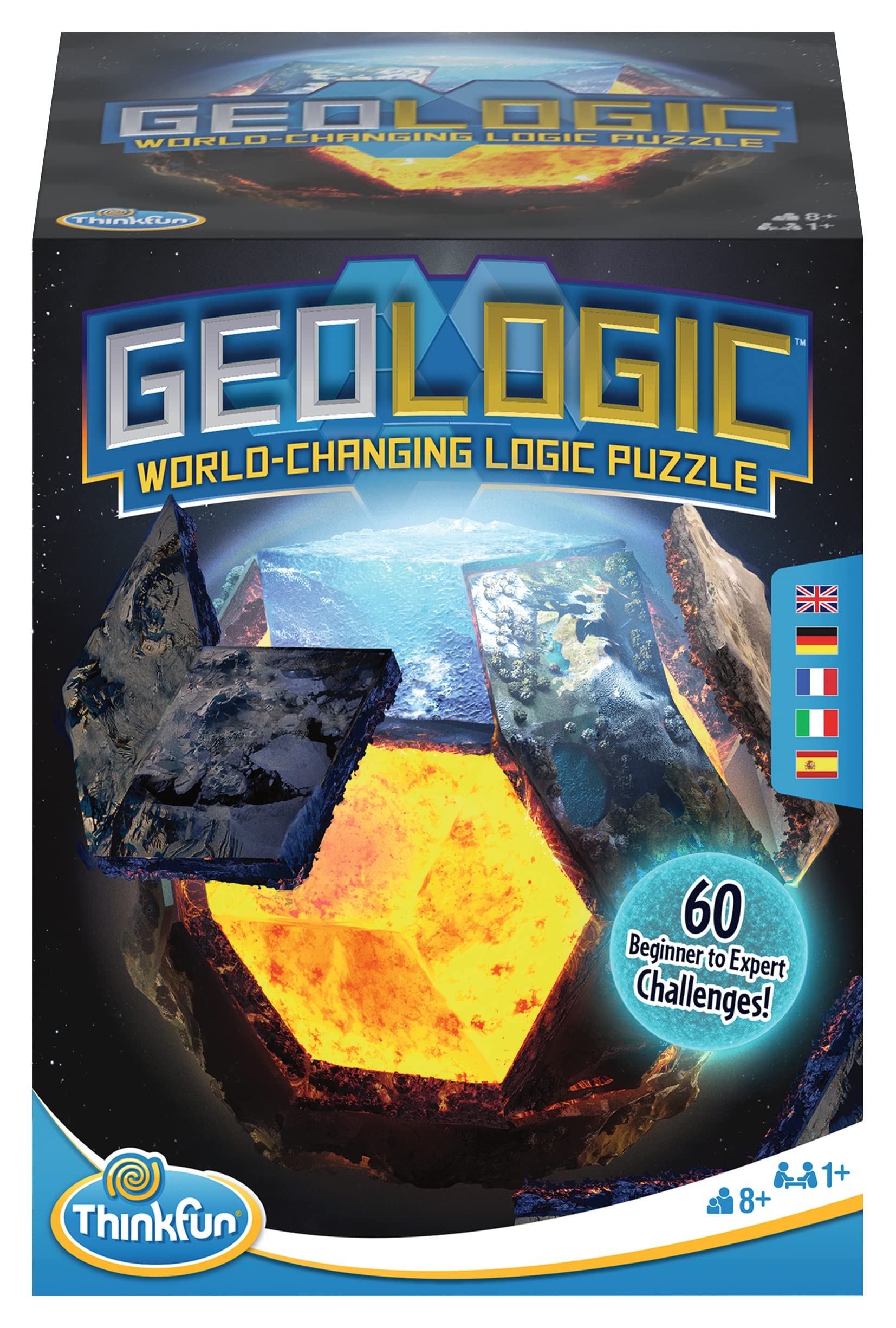 ThinkFun - 76497 - GeoLogic, the world-changing logic game for all ages 8 and up. Five different biomes must be rearranged again and again in this puzzle.