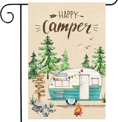 Briarwood Lane Happy Camper Bear Summer Garden Flag – 12.5" X 18" Polyester