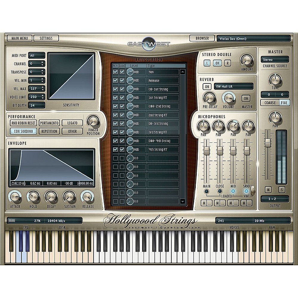 EastWest Hollywood Strings Gold Virtual Instrument Plug In (Retail Box Version)