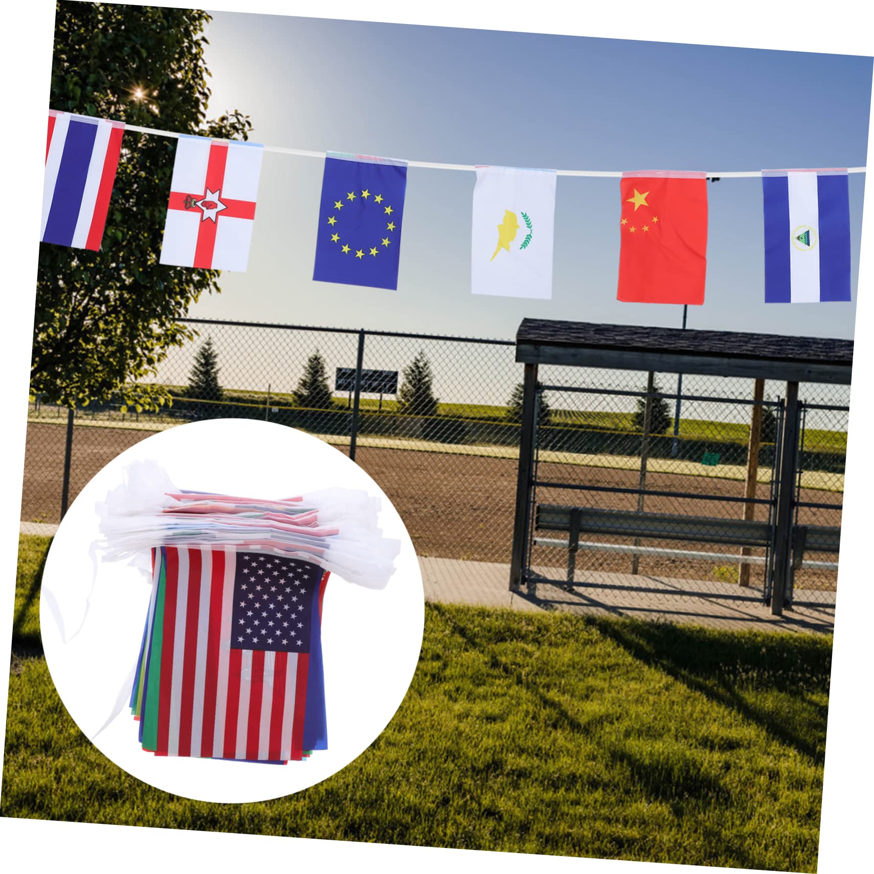 PRETYZOOM 7 Juegos De Nacionales De Cuerda Internacionales Del Mundo Banderines Con Nacionales Carteles De Felicitaciones Ondeantes Banderines