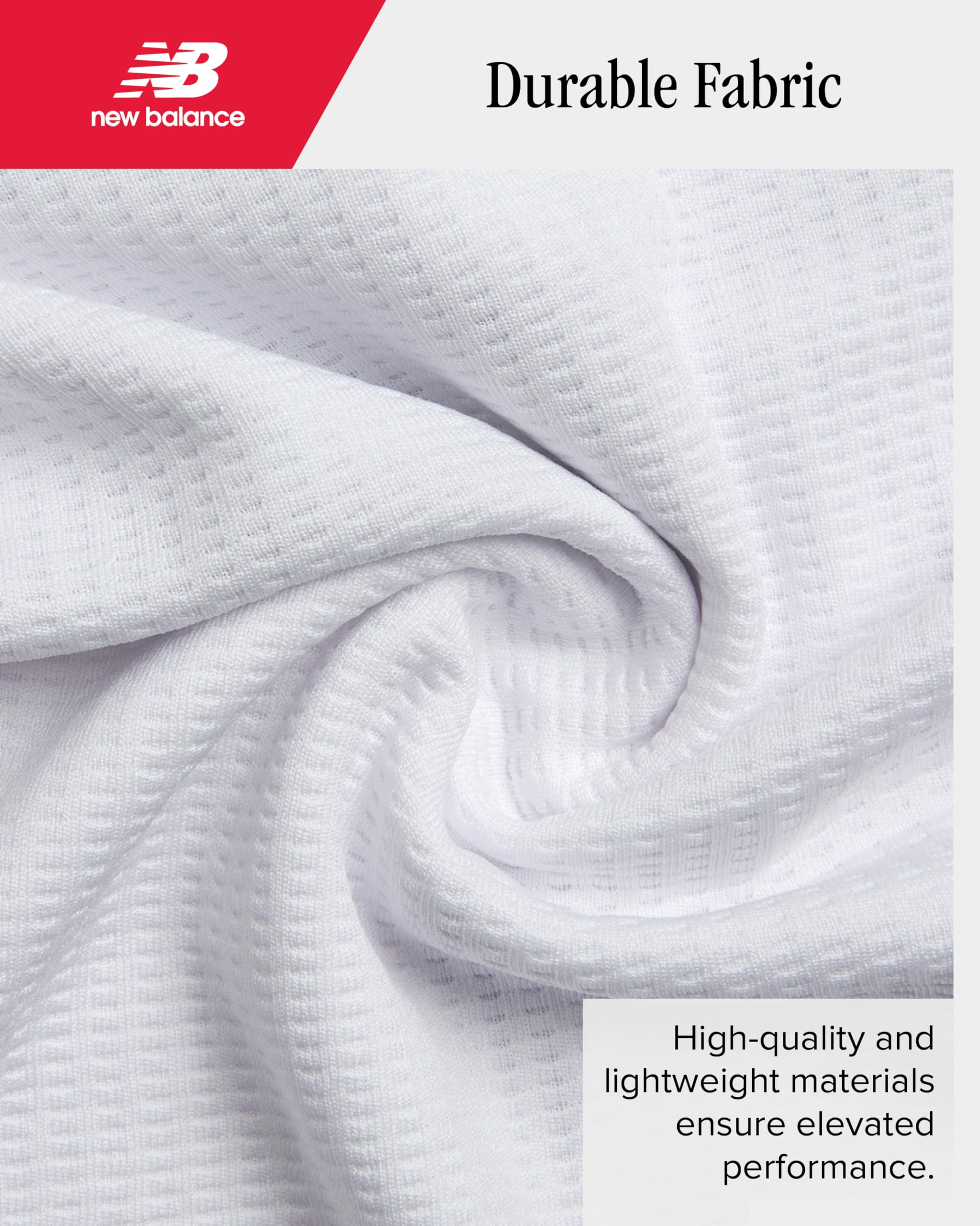 New Balance Boys' T-Shirt - Thermal Waffle Knit Long Sleeve Shirt (Size: 4-20), Size 10/12, White