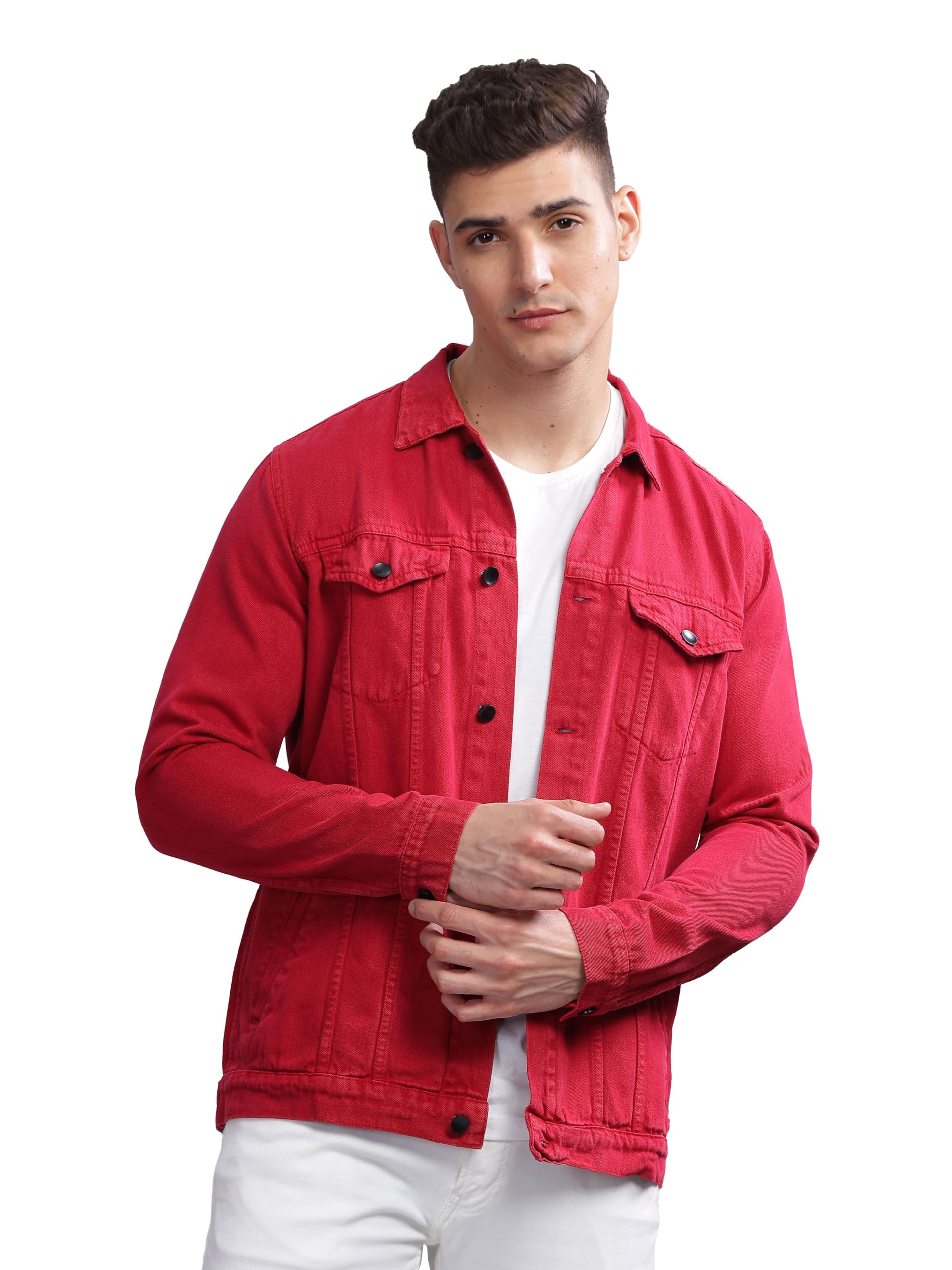 kuons avenue Men's Regular Fit Trucker Jacket | Denim Jacket for Men-picture-50
