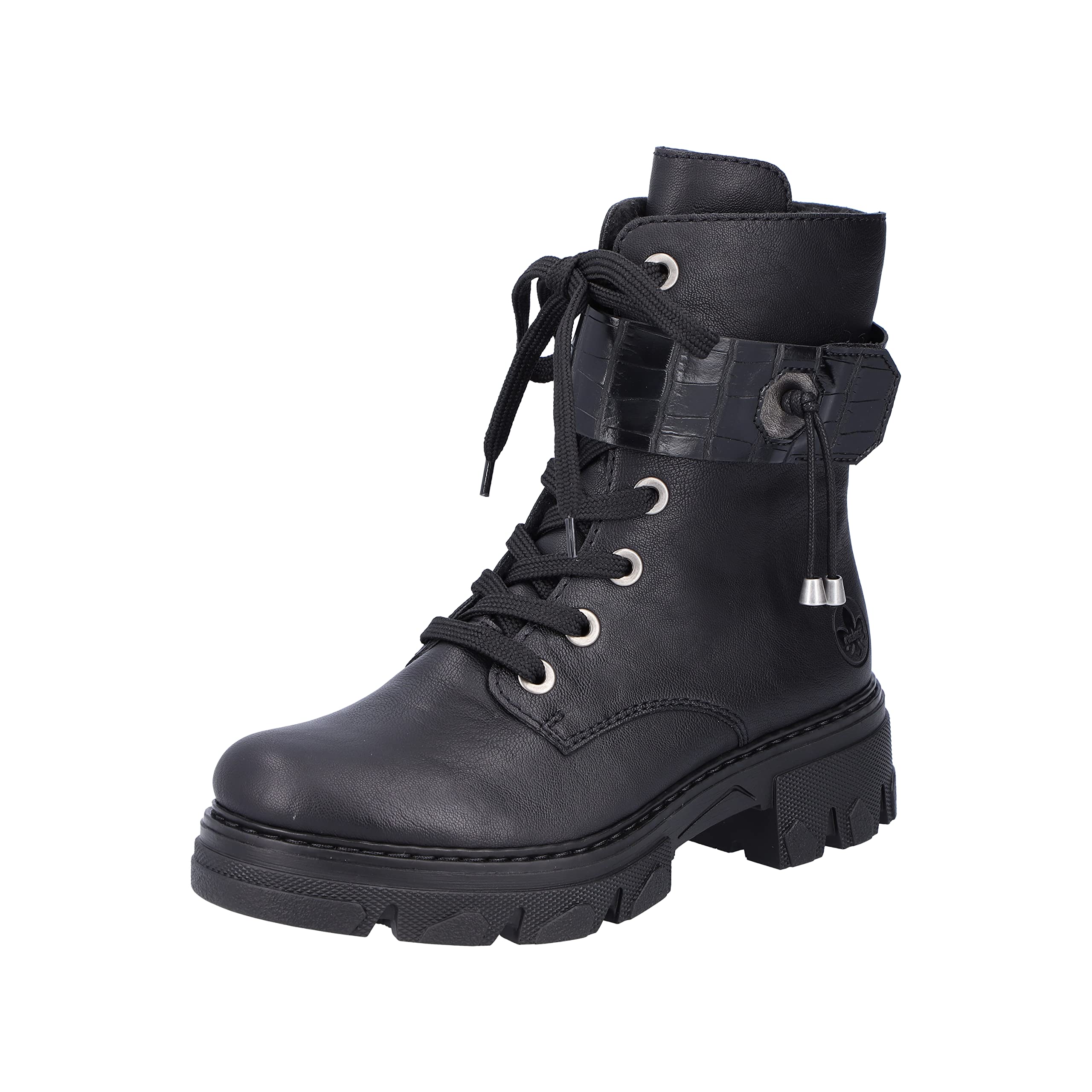 Rieker Damen Stiefeletten 72313 - Bequeme Schnürstiefel Mit Reißverschluss