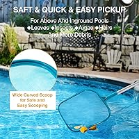 Vista 6 de Escumadora de piscina - Red de escumadora de piscina con 5 secciones de postes telescópicos desmontables de aluminio, 25'- 64', escumadora de red