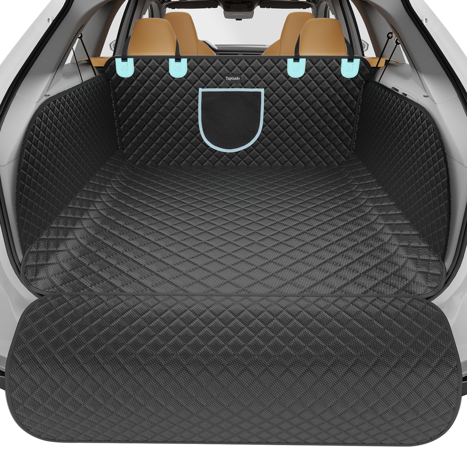 Funda para compartimiento de carga SUV para perros con paneles laterales más altos, cubierta impermeable para maletero de mascotas con Oxford antiarañazos, alfombra para asiento de perro