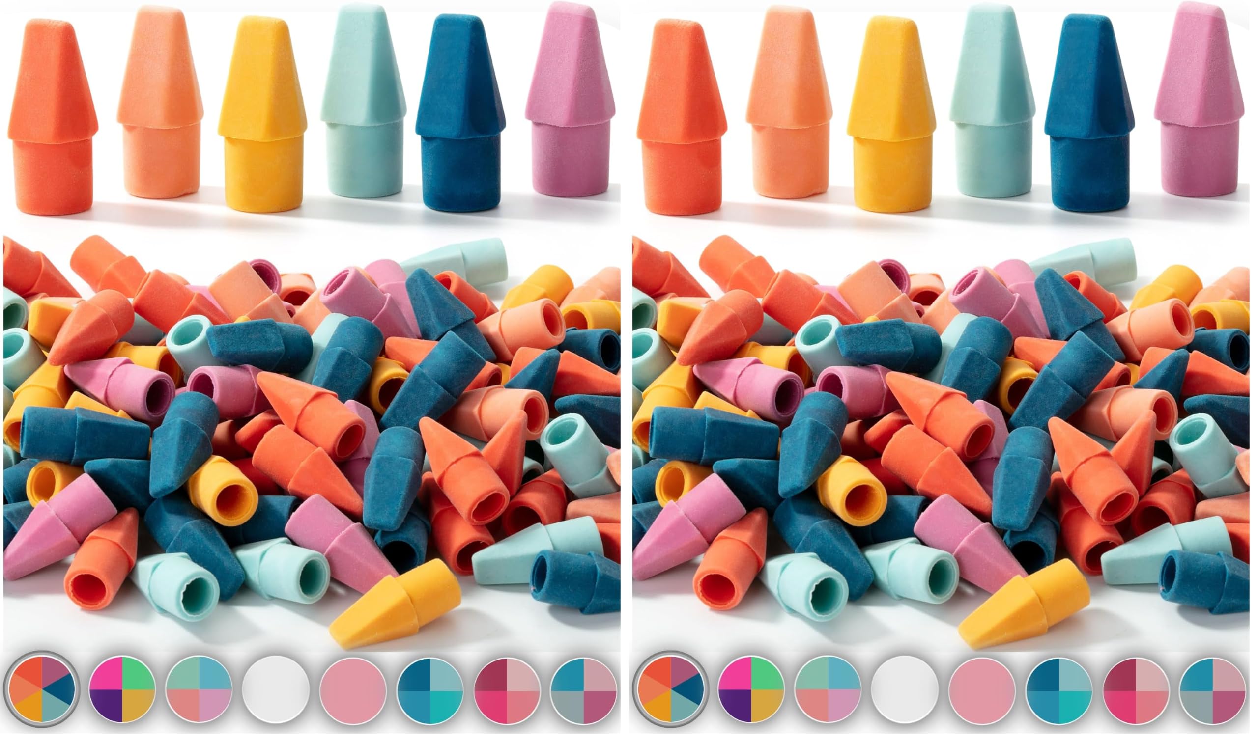 Mr. Pen- Pencil Eraser Toppers, 240 Pack, Vintage Colors, Cap Erasers