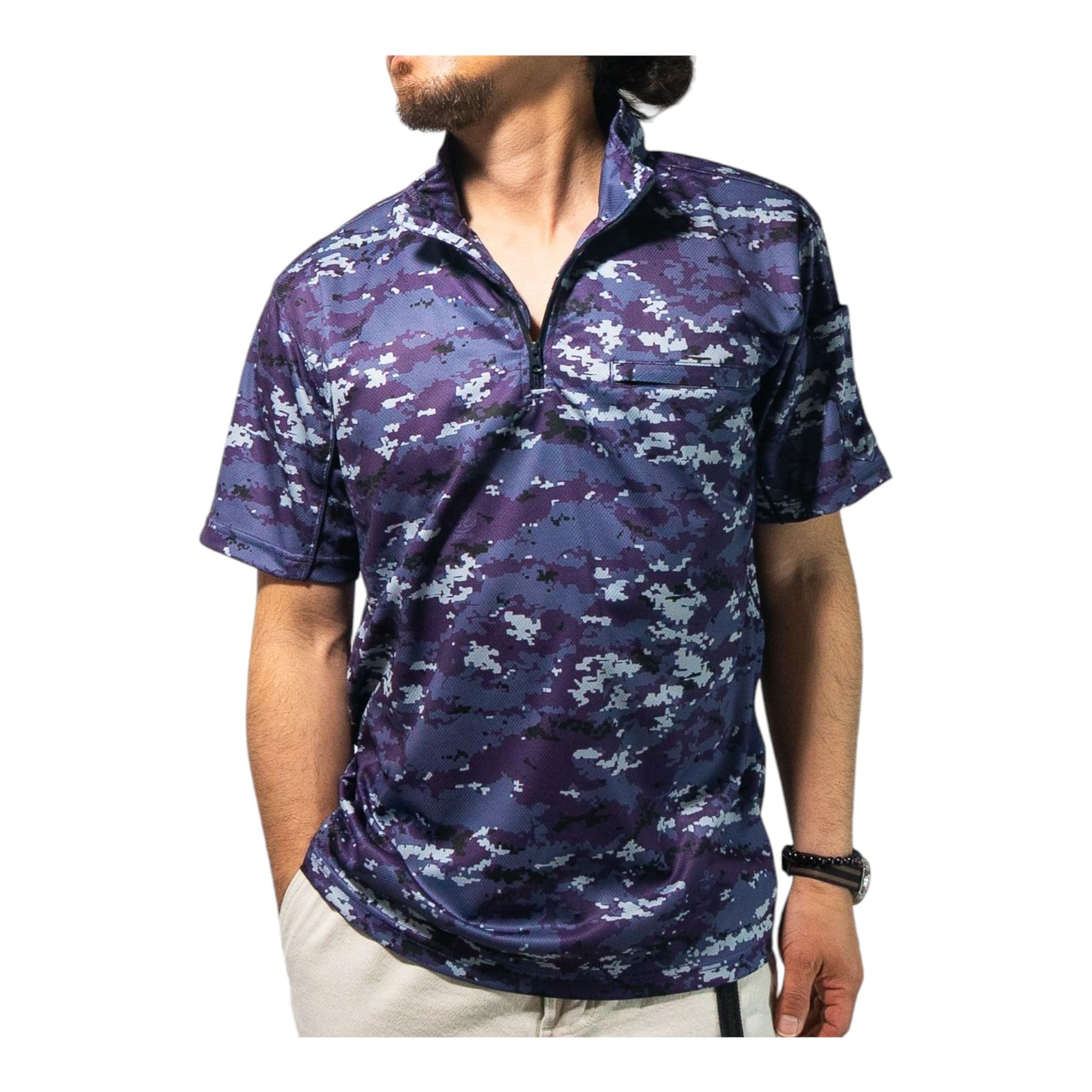 Amazon | [制服のフジ] 自衛隊グッズ ポロシャツ (海上自衛隊 デジタル