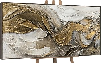 YS-Art Framed wall Art Unendlichkeit| Pictures for Living Room | Painting for wall Decoration | Abstract | Acrylic Painting Handmade 48x24 inch