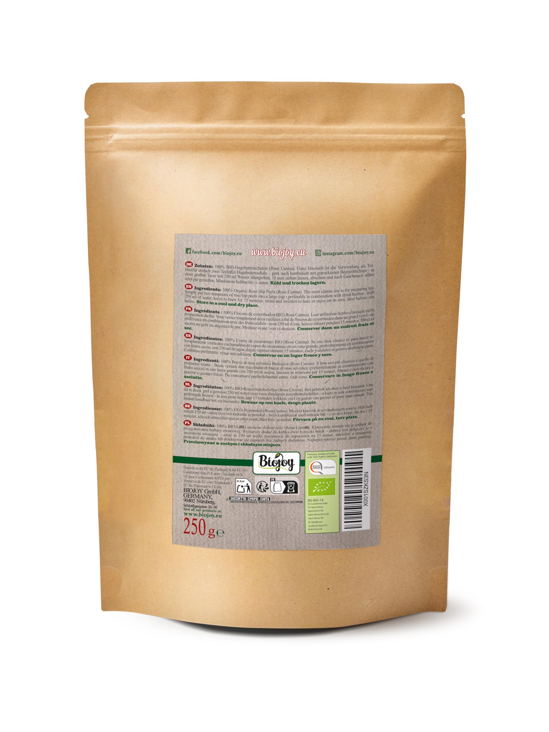 Biojoy BIO-Organiczna herbata owocowa z dzikiej róży (250 g) (Rosa canina)