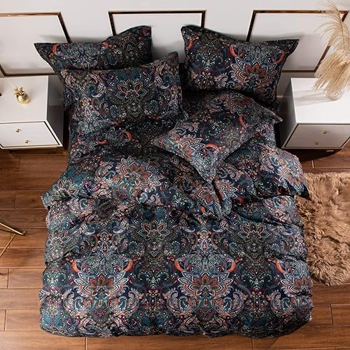 Miniatura 4 de SOFTTA - 1 funda nórdica + 2 fundas de almohada Paisley Modern Juego de cama 100% algodón egipcio