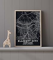 Vista 9 de Map of Ellicott City, Maryland, Evening (8x10)