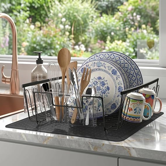 YUHFERA Stove Top Cover for Electric Stove - Silicone Stove Mat for Glass Top, Glass Cooktop Protector, XL Dish Drying Mats For Kitchen,Oven Covers for Electric Stove (Black,30 x 21)
