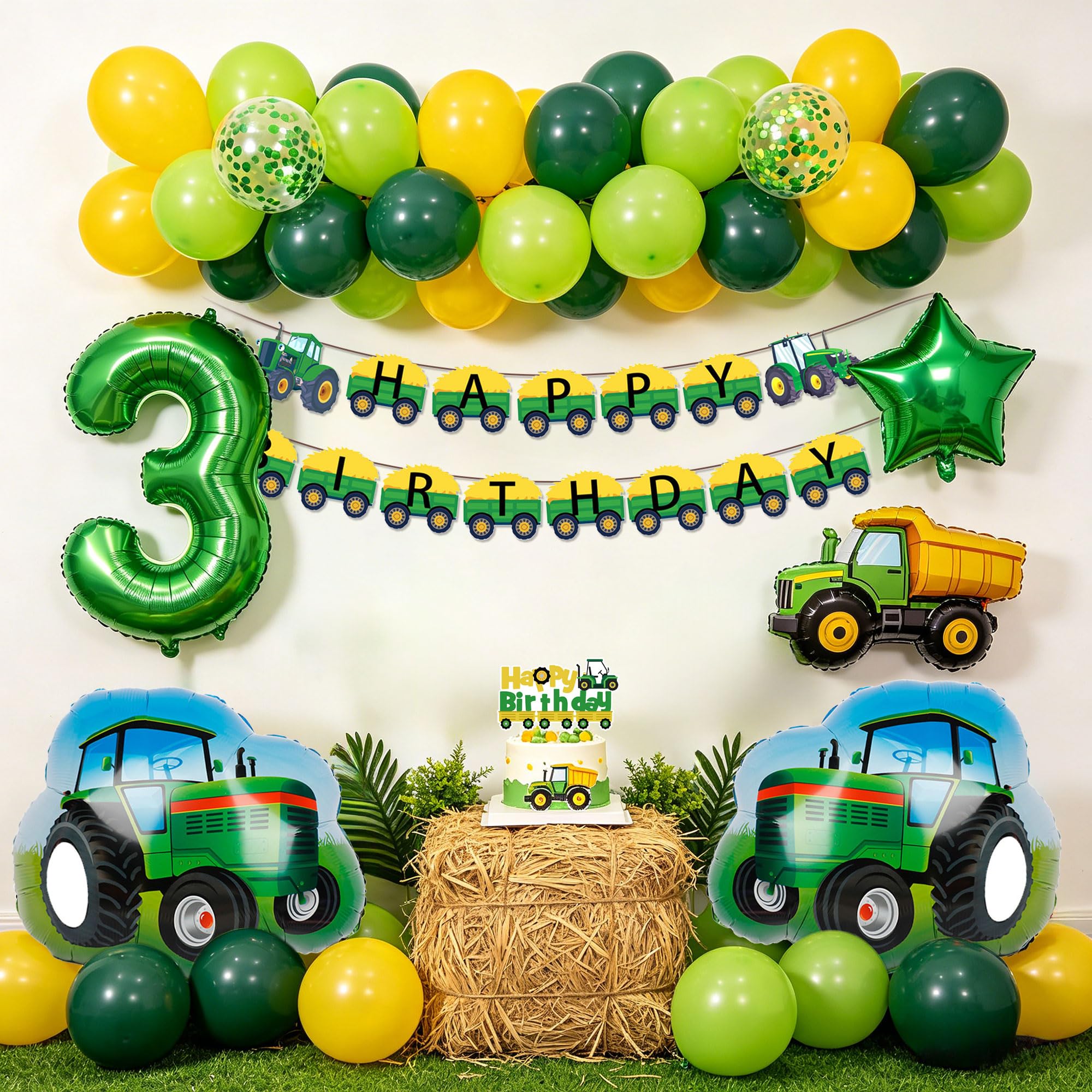 Tractor 3rd Birthday Decorations Boy Vehicle Themed Party Supplies