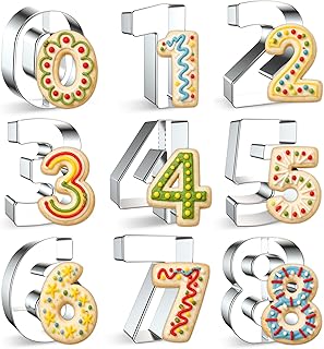 FUSOTO 9PCS Number Cookie Cutters Set