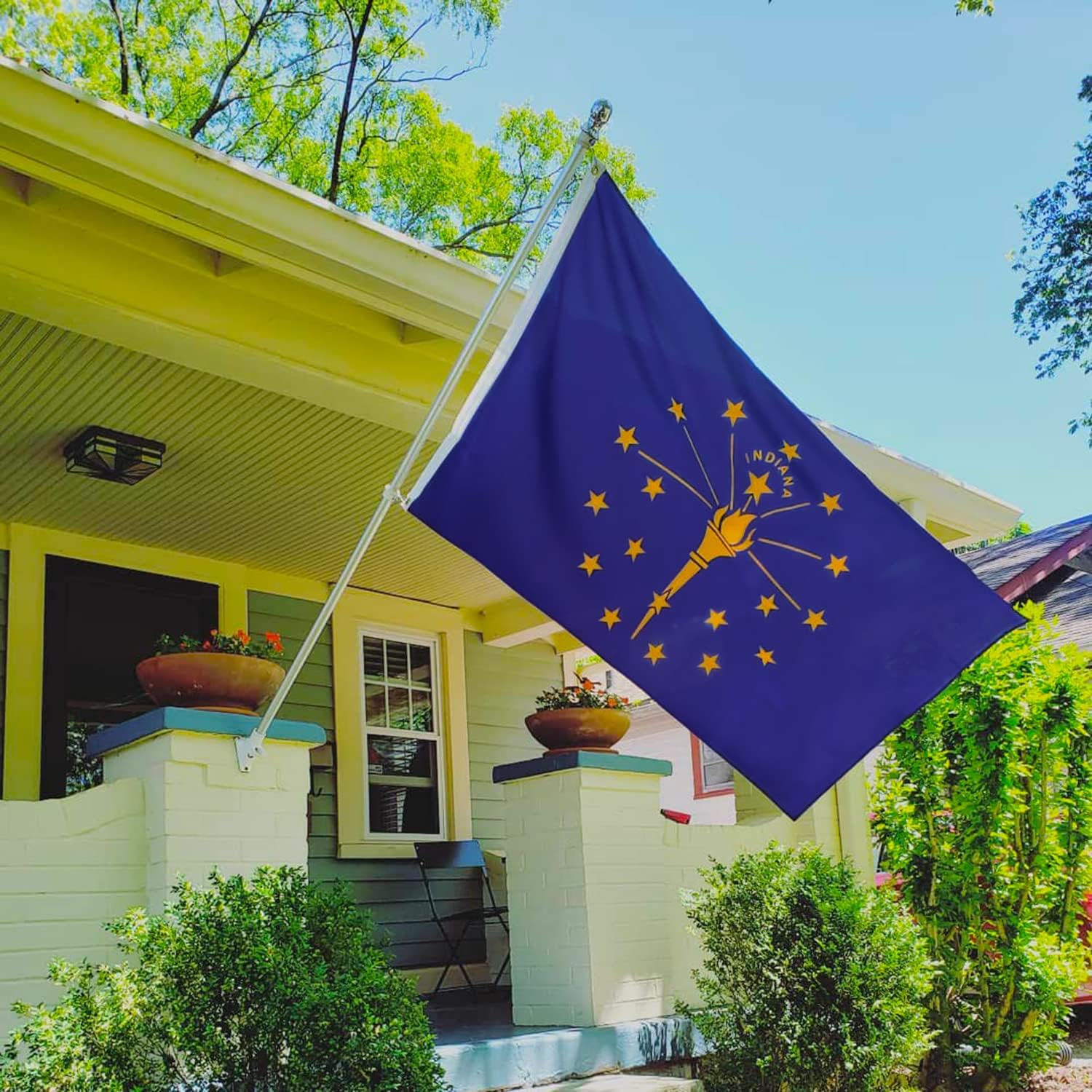 XIFAN Double Sided Indiana State Flag 3x5 ft, Heavy Duty 3 Ply Durable Polyester, IN Flag with Vibrant Print/4 Rows Hemming/Brass Grommets for Indoor Outdoor Decor - Image 7