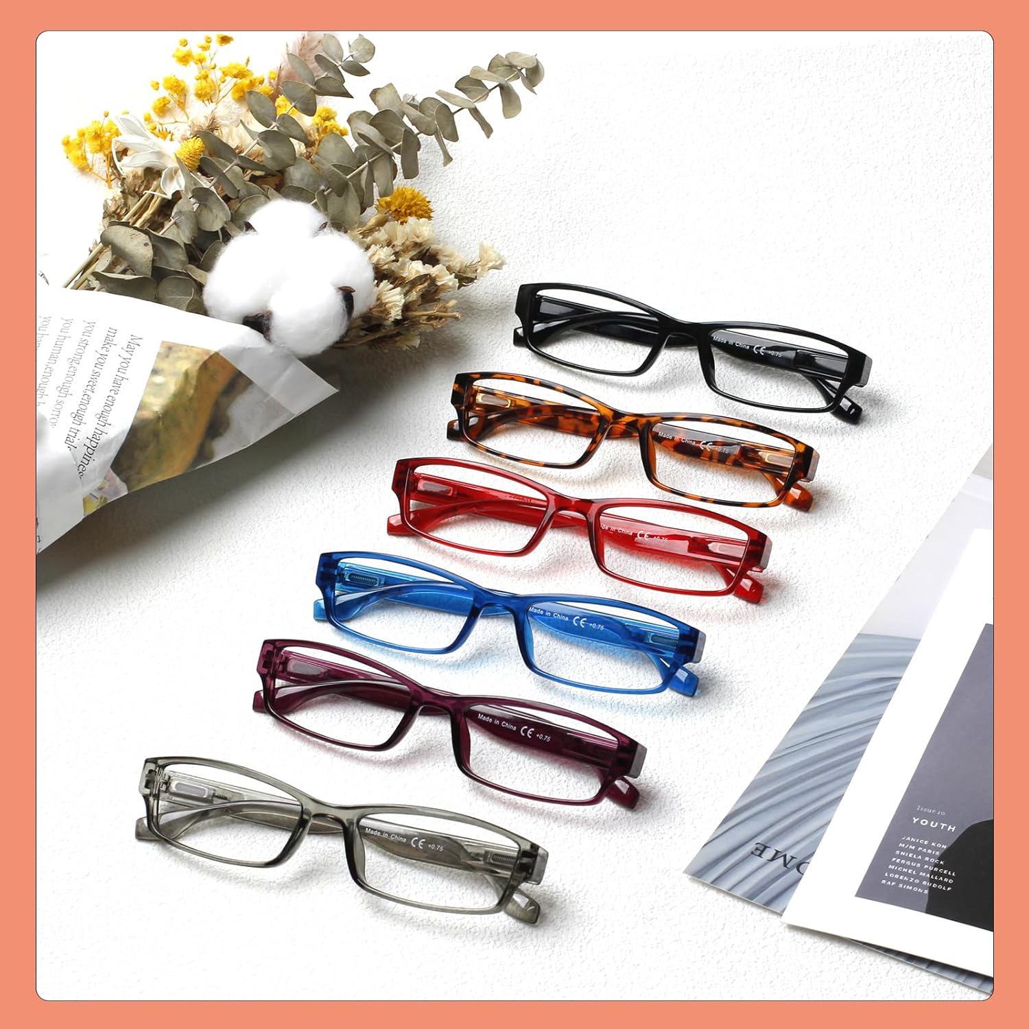 JOSCHOO 6 Pack Computer Reading Glasses for Women and Men with Comfortable Spring Hinges for Men and Womens Readers - Image 5