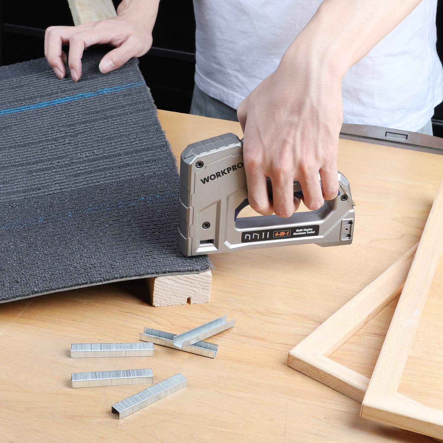 WORKPRO Heavy Duty T50 Staples and Brad Nails Combo Kit, 1/2" (12mm), 3/8" (10mm), 9/16" (15mm), Total 7500 Counts : Office Products