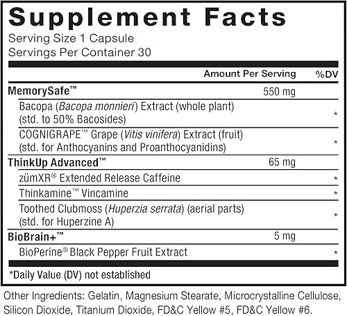Miniatura 7 de Force Factor Suplemento cerebral nootrópico para mejorar la memoria, aumentar la concentración, aumentar la energía mental y apoyar la salud