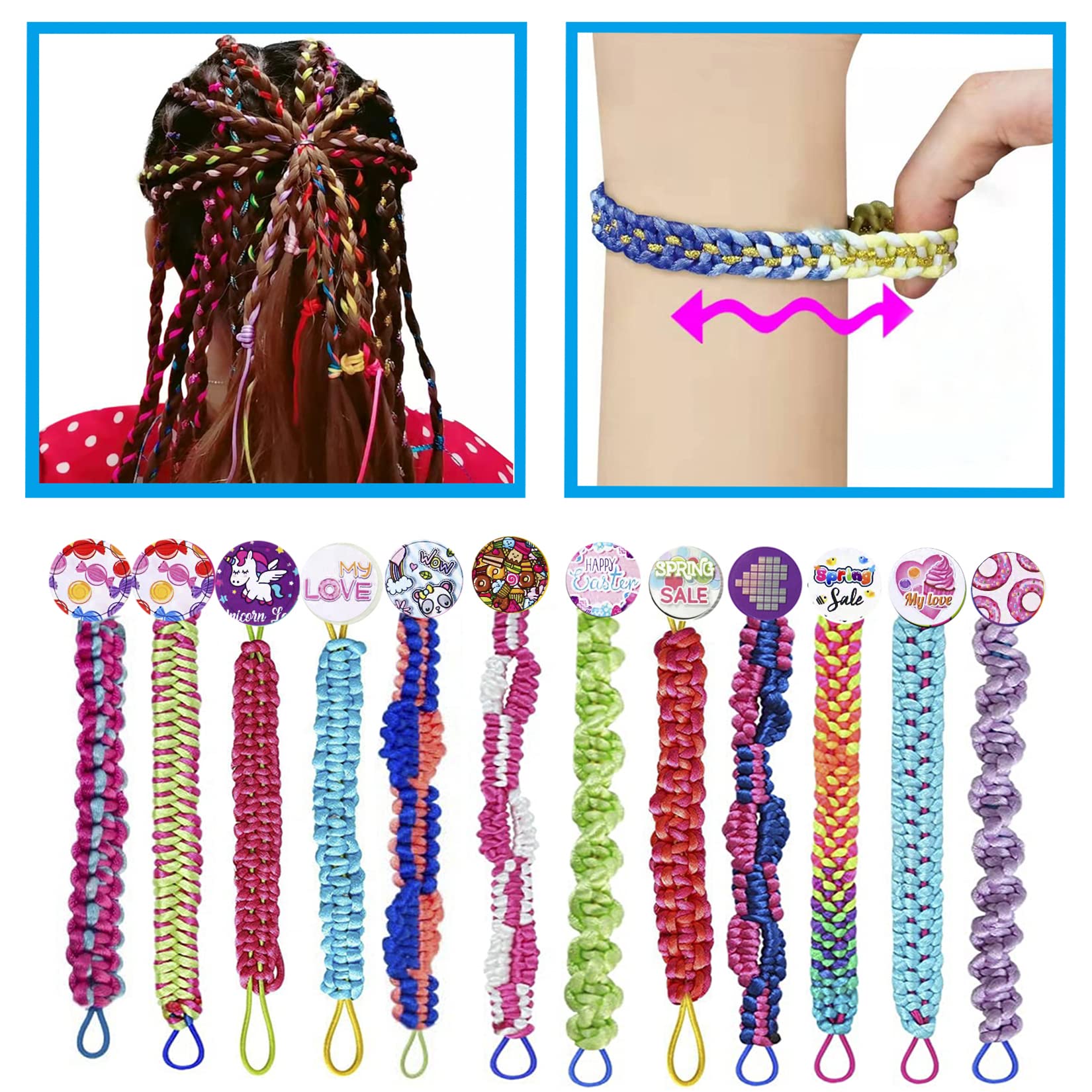 Kit De Fabricación De Pulseras De Cuentas, Kit De Fabricación De Pulseras Multicolores Con Hilo De Cristal Sintetico Para Ninas Y Ninos