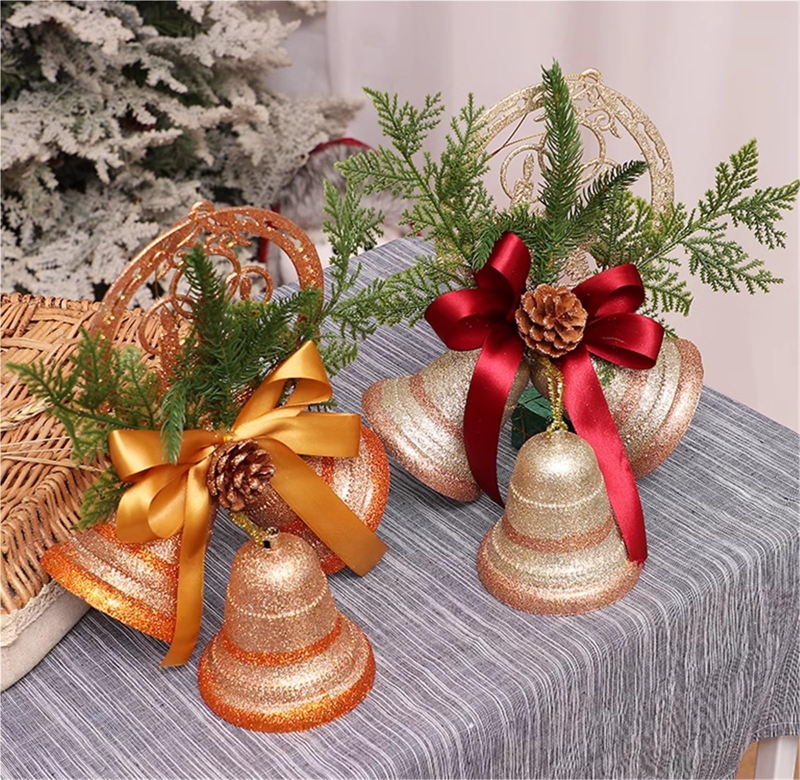 Campane Natalizie Decorazione Ornamento Della Campana Di Natale Lucido Decorazione Anniversario Albero Campanelle Di Natale(Gold)