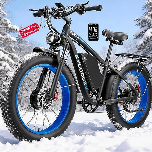 8000W Peak Electric Bike for Adults,58V Max-Output 1972Wh Dual Motor Ebike,47MPH 105 Miles Long Range,24" x4.0 Fat Tire Lockable Suspension Electric Bicycle for Off-Road Mountain Commuter