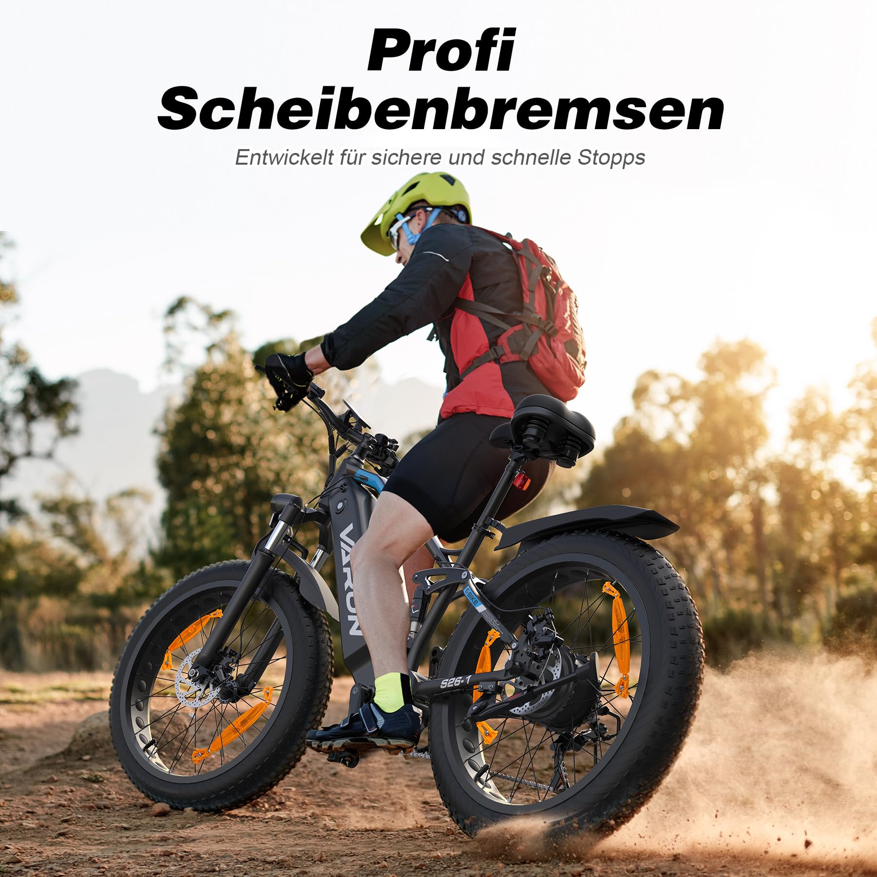 VARUN E Bike 26" X 4" Fat Tire Elektrofahrrad 250W 48V 16AH Batterie Strand Berg Schnee E-Bike