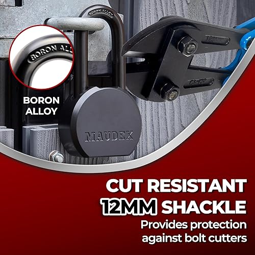 Miniatura 6 de PME65 - Candado de grado profesional, alta seguridad con grillete de aleación de boro, protección para todo tipo de clima, 5 llaves de latón. para