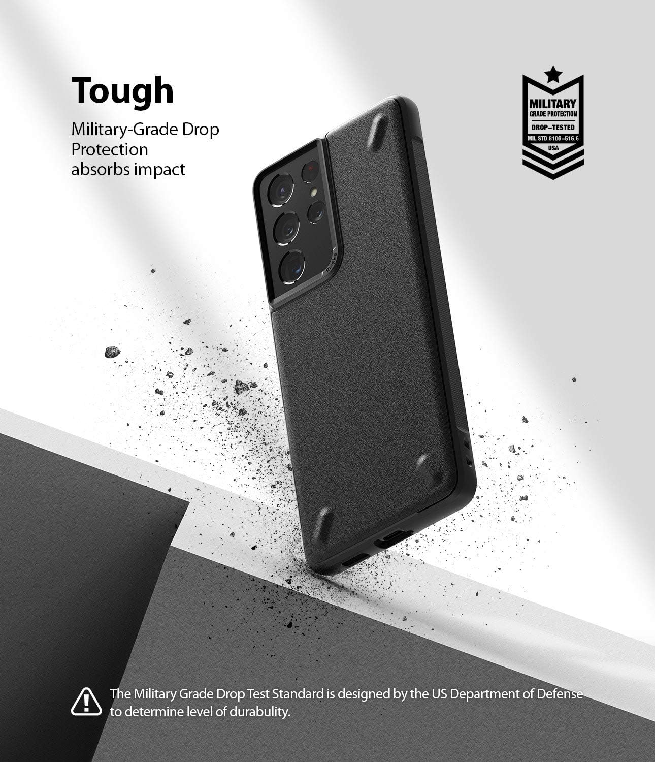 Ringke Onyx Compatible with Samsung Galaxy S21 Ultra Case Rugged Shockproof TPU Non-Slip Texture Frame Bumper Phone Cover for S21 Ultra 6.8-inch - Black