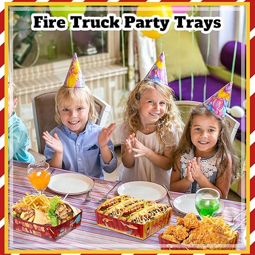 Miniatura 30 de Mifoci 36 piezas de basura para camiones de basura, decoraciones de fiesta de cumpleaños, bandejas de papel de alimentos de 5 libras, bandeja