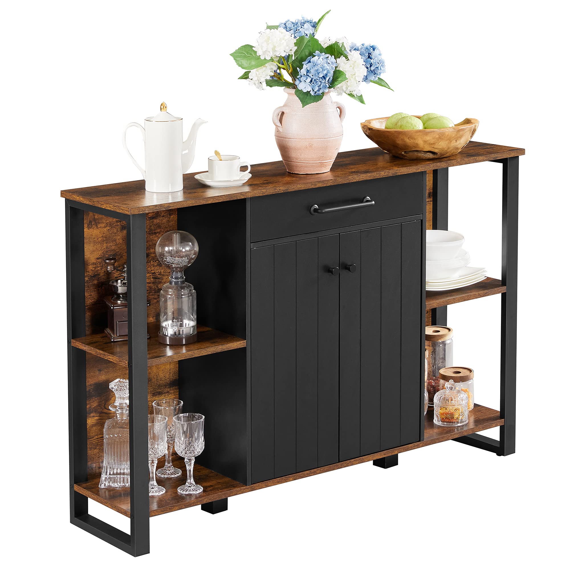 VASAGLE Buffet Kitchen Sideboard, Storage Organizer with Drawer, Shelves, Door, for