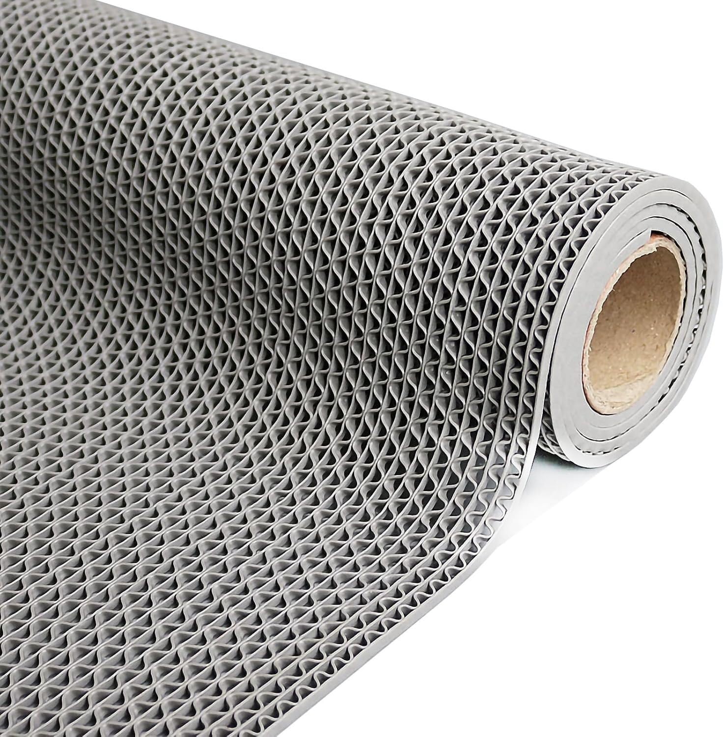Hpthly Grey Drainage Non-Slip Mat Pvc Floor Mat, 0.2In Thick Commercial Wet Area S-Shaped Hollow Drainage Mat,Gray-120X300cm