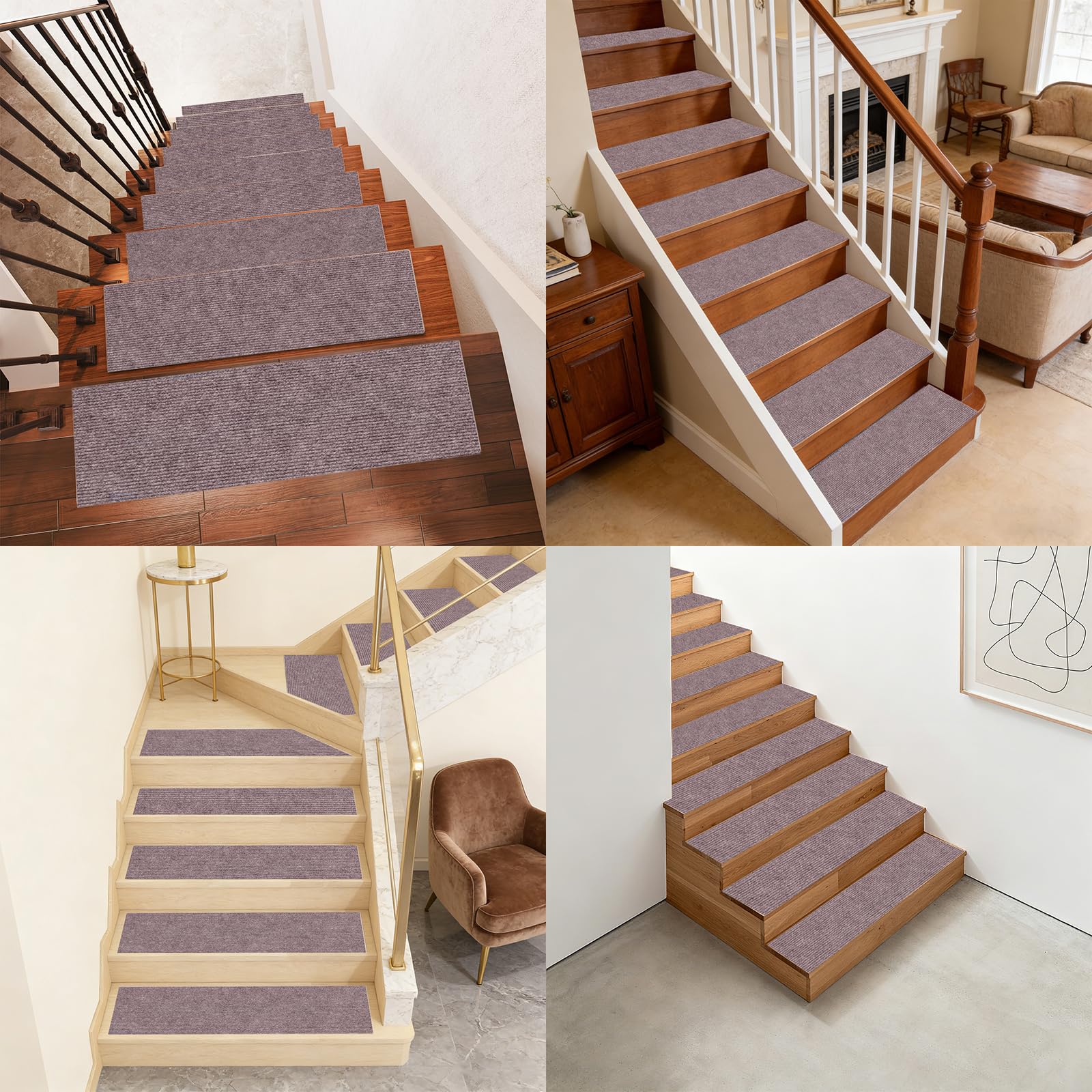 Alfombrillas antideslizantes de TPE de 20 x 54 cm, reutilizables y cortables, paquete de 5 alfombrillas antideslizantes seguras para niños para seguridad en el hogar y estilo.