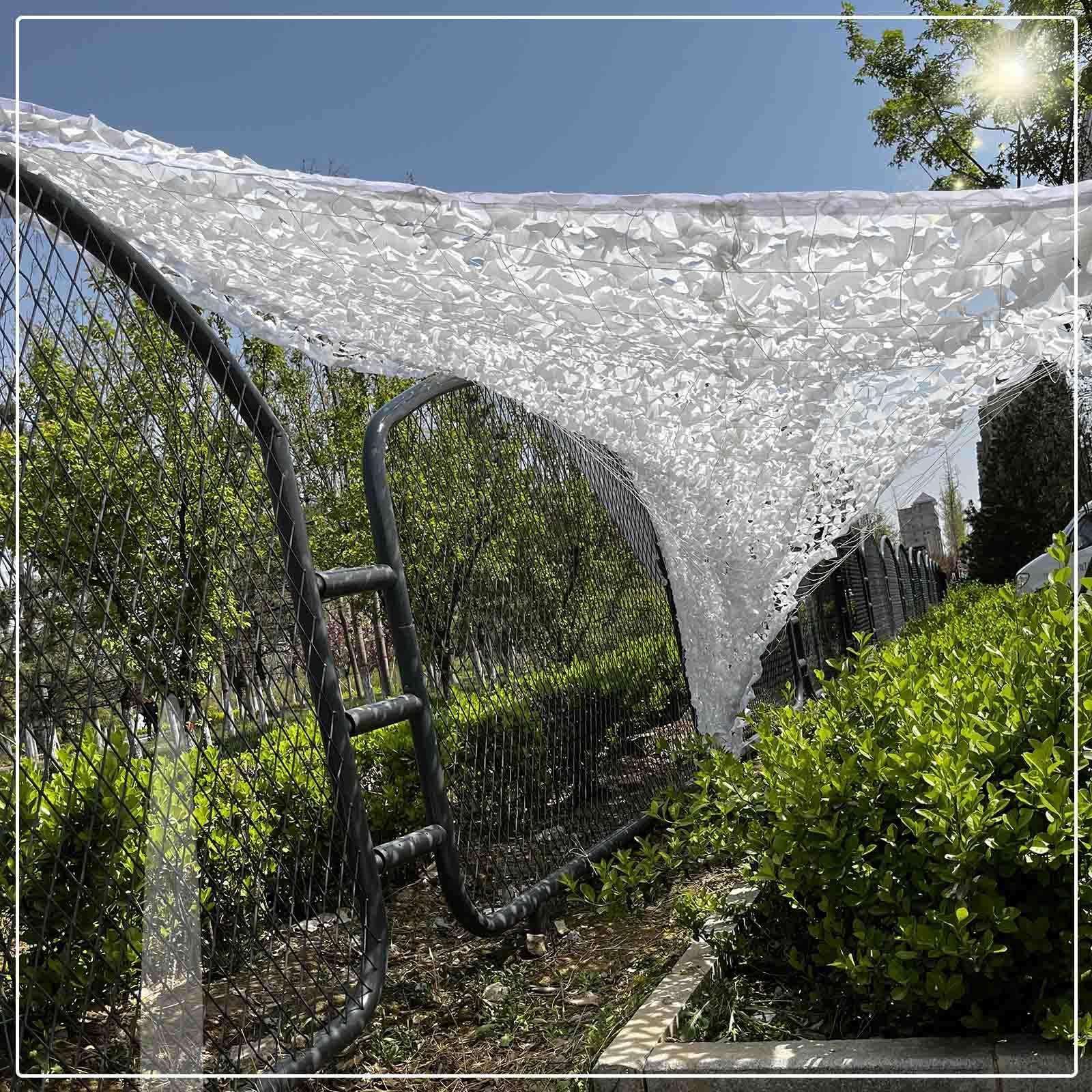 Suwooy White Camouflage Shade Net, Reinforced Camo Netting,Military Net,Hunting,Camping,Party Decoration,Oxford Cloth Sunscreen Camouflage Netting 2M 3M 4M 5M 6M 7M 9M,Car Cover,-5X6m(16.4 * 19.7Ft)