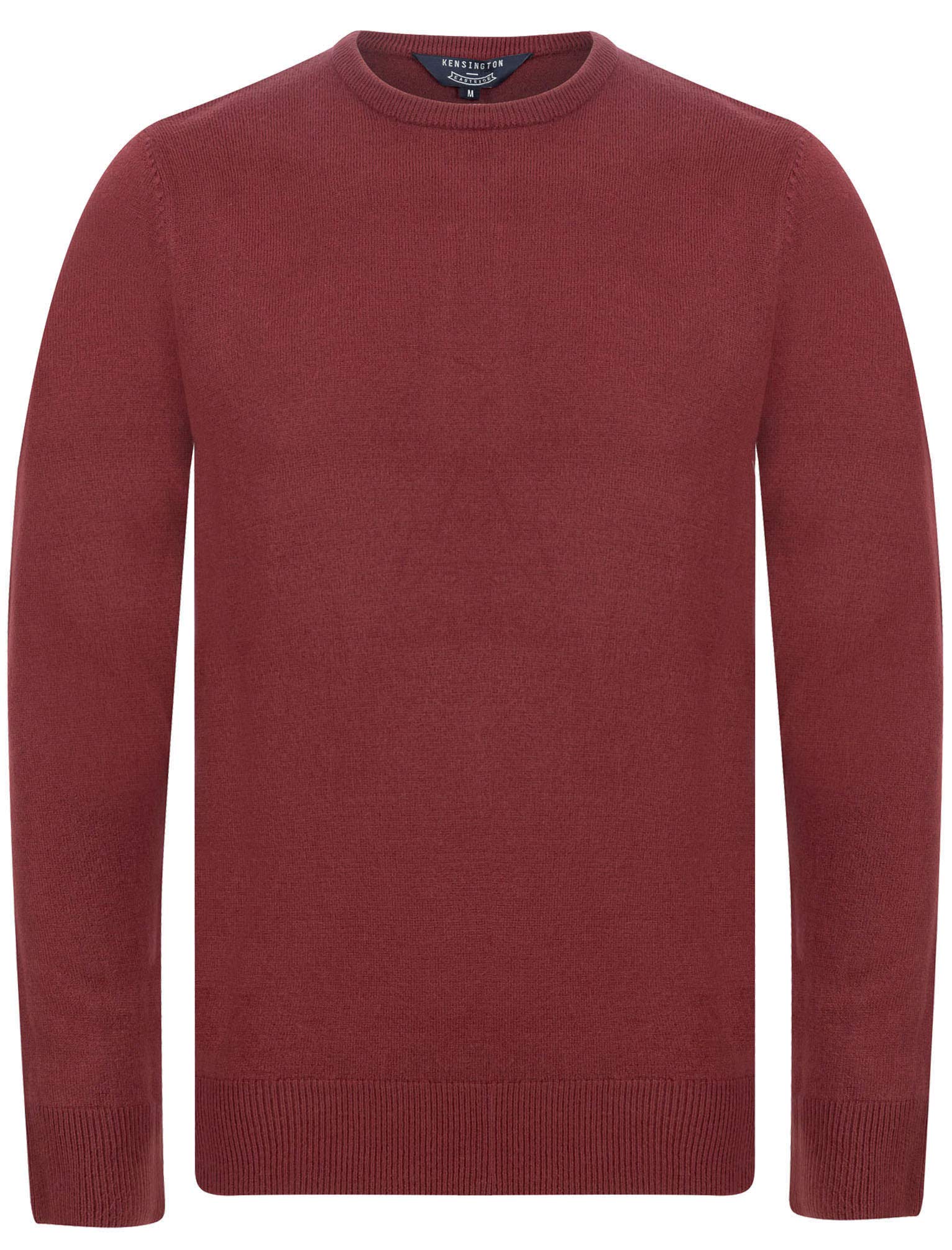 Kensington Eastside Badger Men's Crew Neck Knitted Jumper - Zinfandel - XXL