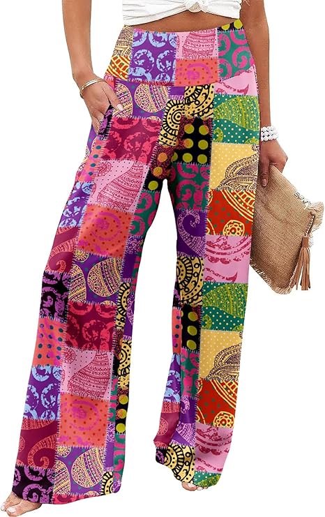 JZC Women's Palazzo Lounge Pants Casual Wide Leg Pants High Waist Flowy Toursers with Pockets