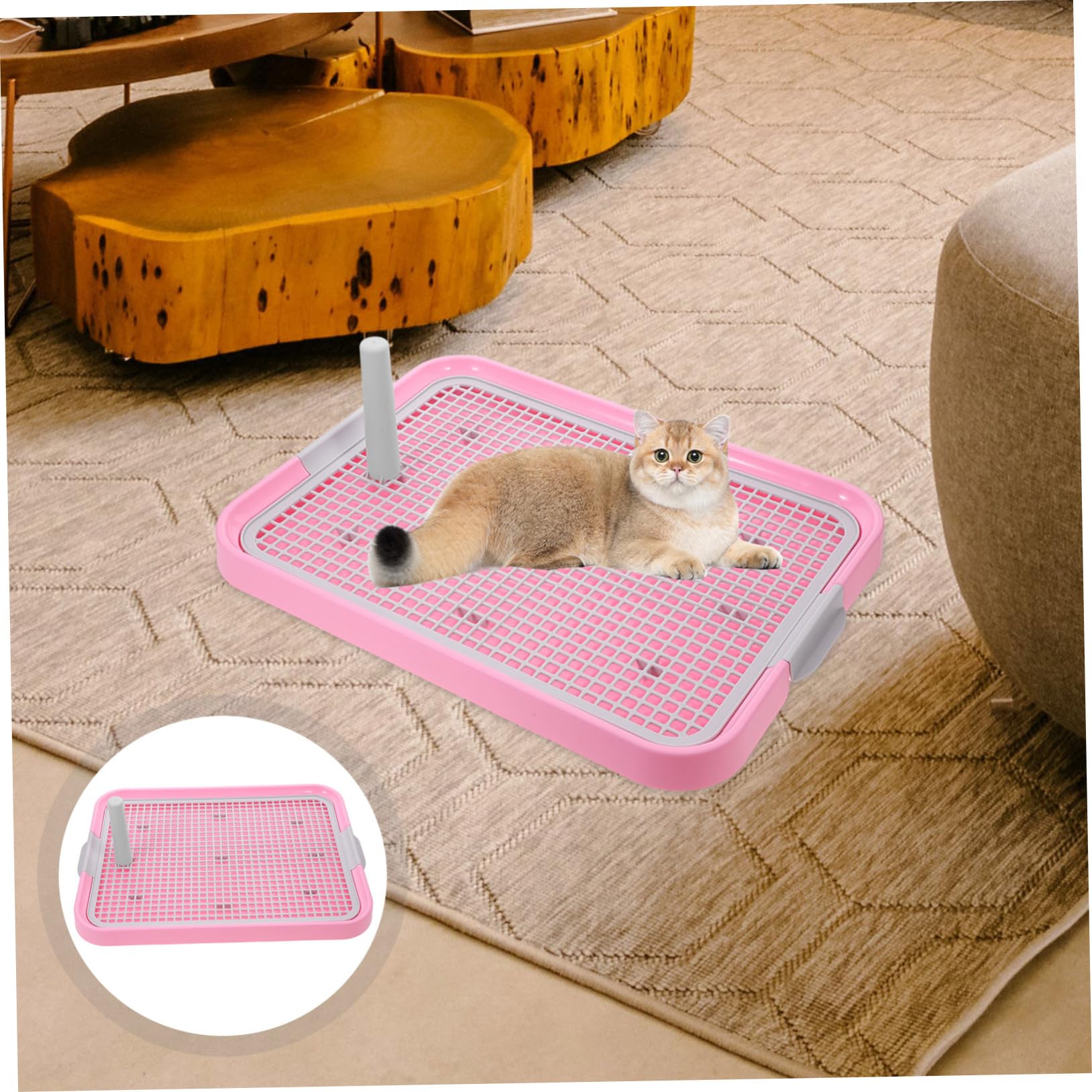 Housoutil Welpentoilette vom Typ Gitter aus Kunststoff, Rosa, für Drinnen