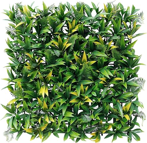 SunnyRoyal Paneles de boj artificiales de 20 x 20 pulgadas, pantalla de valla de hiedra pivotante, valla de jardín para decoración de valla de patio